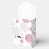 ラブピンク&シルバーポルカドット散水シャワーパーティー フェイバーボックス (オープン)