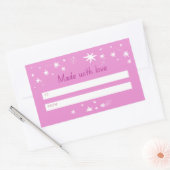 ラブピンク&スター製 長方形シール (封筒)