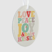 ラブピースカラフルジョイアンドベビーキスタイポグラフィ オーナメント (正面)