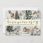ラブピースジョイアイボリーバンドモダン6フォトコラージュ シーズンカード (正面)