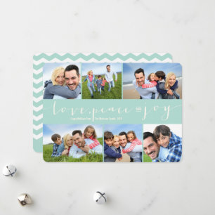 ラブピースジョイアクアバンドモダン6フォトコラージュ シーズンカード