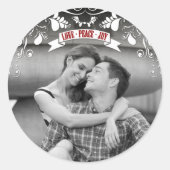 ラブピースジョイアールヌーボーフローラフローリッシュホリデー ラウンドシール (正面)