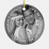 ラブピースジョイキスカラータイポグラフィクリスマス セラミックオーナメント (裏面)