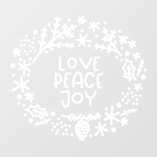 ラブピースジョイクリスマスウィンドウデカール ウィンドウサイン (シート)