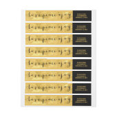 ラブピースジョイゴールドフォイルホリデー住所 シール ラップアラウンドラベル (シート)