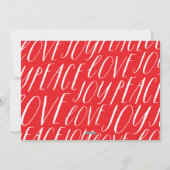 ラブピースジョイホワイトレタリングホリデーフォトカード シーズンカード (裏面)