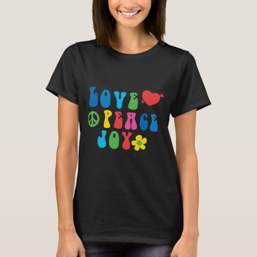 ラブピースジョイレトロ基本女子Tシャツ Tシャツ (正面)