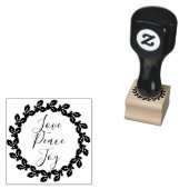 ラブピースジョイ感動的引用文クリスマスホリー ラバースタンプ (押印)