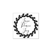 ラブピースジョイ感動的引用文クリスマスホリー ラバースタンプ (インプリント)