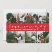 ラブピースジョイ赤バンドモダン6フォトコラージュ シーズンカード (正面)