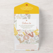 ラブピースジョイ&ベビーキスフォトホリデー誕生 オールインワン招待状 (外側)