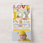 ラブピースジョイ&ベビーキスフォトホリデー誕生 オールインワン招待状 (内側)