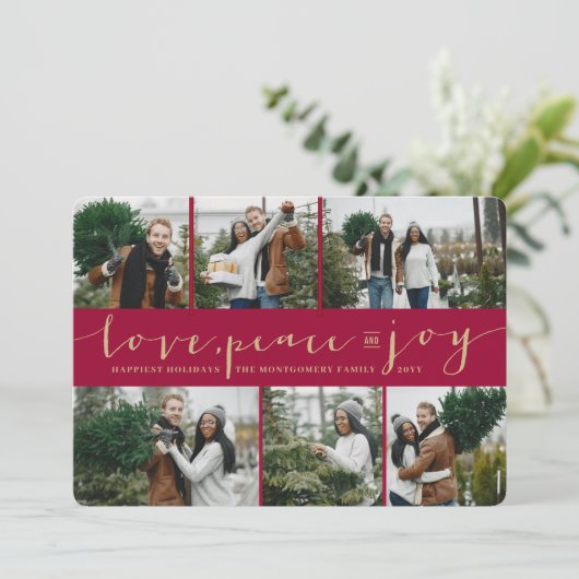 ラブピースジョイMaroon Band モダン 6フォトコラージュ シーズンカード (スタンド正面)