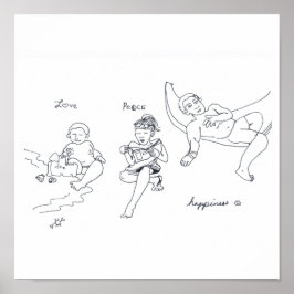 ラブピースハピネスプリント ポスター
