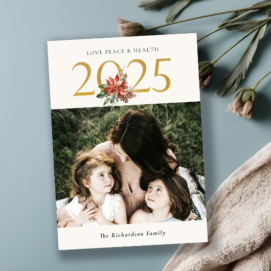 ラブピースヘルスポインセティア・バンチ・金ゴールド2022写真 シーズンカード