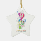 ラブピースミュージック(ばちゃばちゃ)跳ねるは花鳥を渦巻く セラミックオーナメント (右)