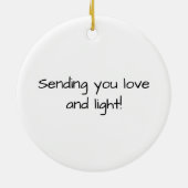 ラブピースライトゲード金ゴールドグリッターネイビーブルー セラミックオーナメント (裏面)