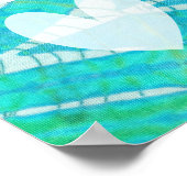 ラブピース抽象芸術ヒッパイボホティール(緑がかった色)ろうけつ染め絞り染め ポスター (角)