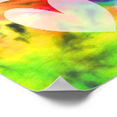 ラブピース抽象芸術ブライトレインボーろうけつ染め絞り染め ポスター (角)