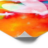 ラブピース抽象芸術ボホウォーターカラーレインボーろうけつ染め ポスター (角)