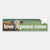 ラブピース牛バンパーステッカー バンパーステッカー (正面)