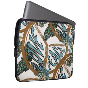 ラブピース蝶ヴィンテージサマーヒッピー ラップトップスリーブ