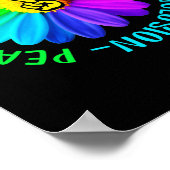 ラブピース親善包含平和サインデイジー ポスター (角)