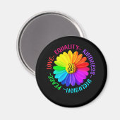 ラブピース親善包含平和サインデイジー マグネット (正面/裏面)