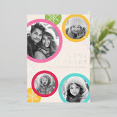 ラブピース雪の結晶カラフル写真ホリデーカード 箔シーズンカード (立ち正面)