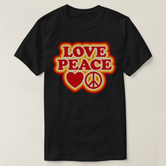 ラブピース70sレトロデザイン tシャツ (デザイン正面)
