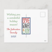 ラブピース&ジョイホリデーポストカード シーズンポストカード (裏面)