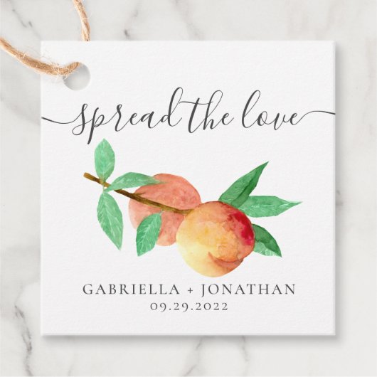 ラブピーチジャムクラフト紙を広げる素朴な フェイバータグ (正面)