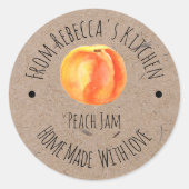 ラブピーチジャムラベル付き手作り ラウンドシール (正面)
