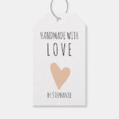 ラブピーチドードルハートで手作り ギフトタグ (正面)