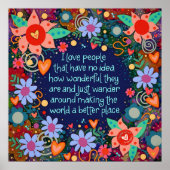 ラブピープル引用文かわいらしフローラインスパイアズ ポスター (正面)