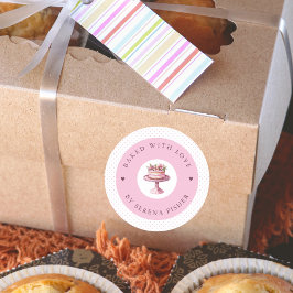 ラブピ焼いたンク水玉模様ビジネスステッカー付き ラウンドシール