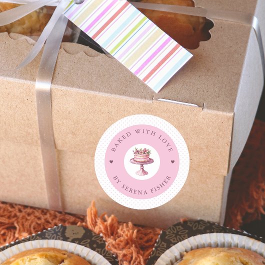 ラブピ焼いたンク水玉模様ビジネスステッカー付き ラウンドシール