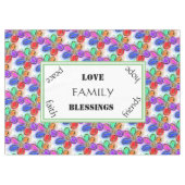 ラブファミリーサマーアートウォーターカラー花 テーブルクロス (正面(横))