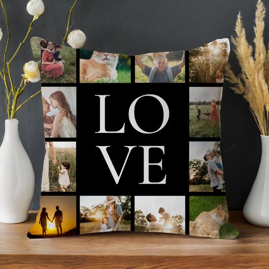 ラブファミリーフォトコラージュパーソナライズされた クッション