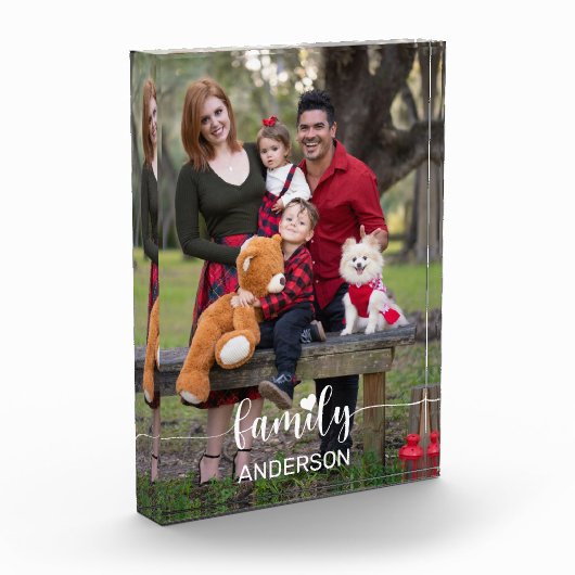 ラブファミリーホワイトスクリプトカスタム縦写真 フォトブロック (左)