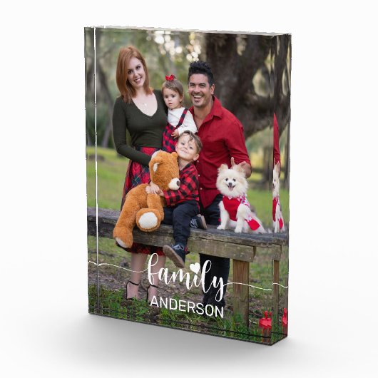 ラブファミリーホワイトスクリプトカスタム縦写真 フォトブロック (右)