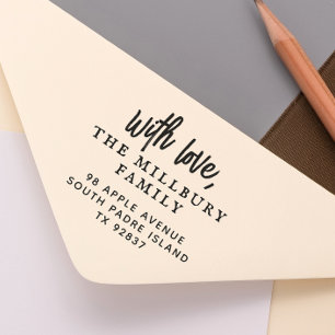 ラブファミリー名付き手書き差出人住所 ラバースタンプ