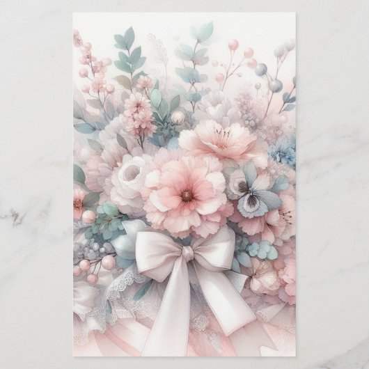 ラブファンシー ブライダルシャワー エレガント パステル ビンゴゲーム (裏面)