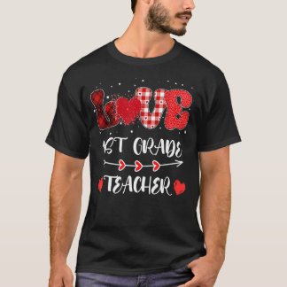 ラブファーストグレード先生ハートヒョウ水牛プレイド Tシャツ