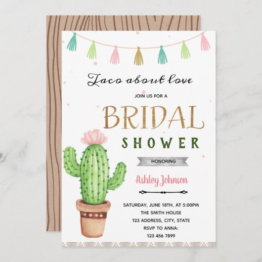 ラブフィエスタパーティーのキュートなタコ 招待状 (正面/裏面)