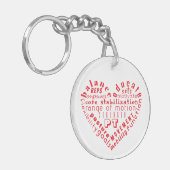 ラブフィジカルセラピーハートワードアート キーホルダー (正面左)