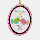 ラブフィッシュカップルのクリスマスオーナメント セラミックオーナメント (右)