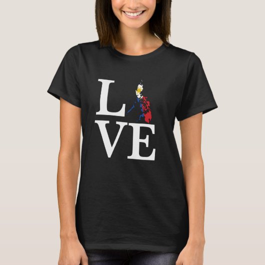 ラブフィリピンの地図と国旗、フィリピンの地図と国旗 Tシャツ (正面)