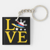 ラブフィリピン国旗のタイポグラフィアート キーホルダー (裏面)