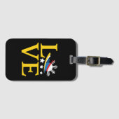 ラブフィリピン国旗のタイポグラフィアート ラゲッジタグ (正面横)